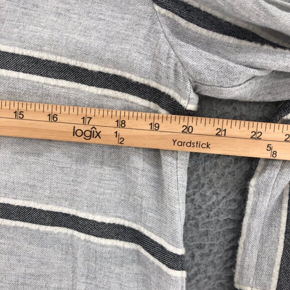 Derek Lam 10 Crosby Top Womens 8 Gray Stripe Wool Blend Tunic Ruffle Lagenlook - Picture 8 of 10